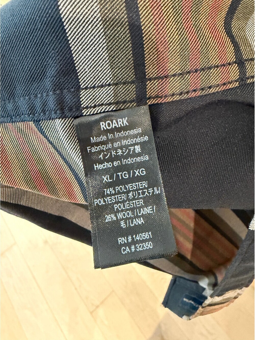 Roark Diablo Alpinist Black Striped Wool Blend Flannel Shirt Men’s XL - Picture 9 of 9